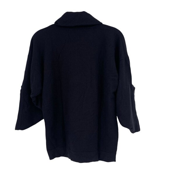 Theory Women's Size Large Turtle Neck Wool Sweater Statement Sleeves - Picture 3 of 12